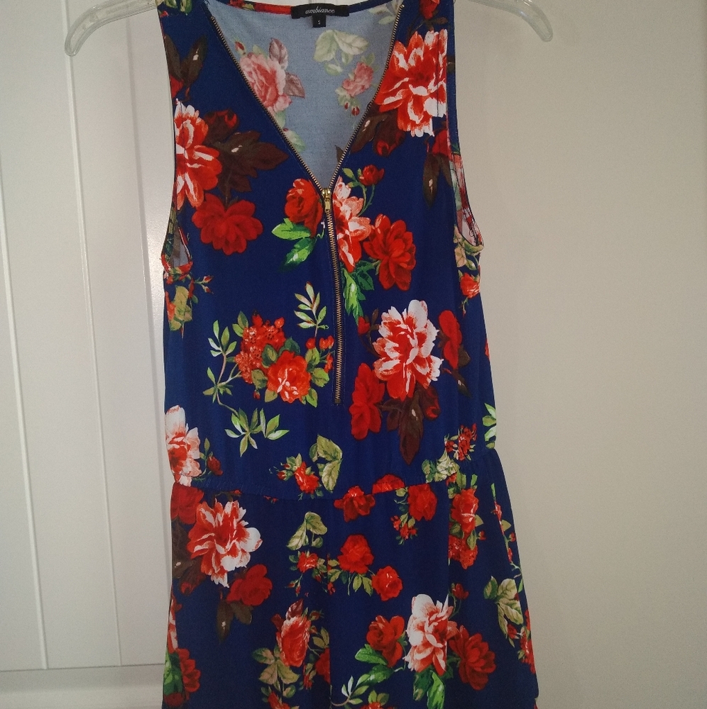 Navy floral romper